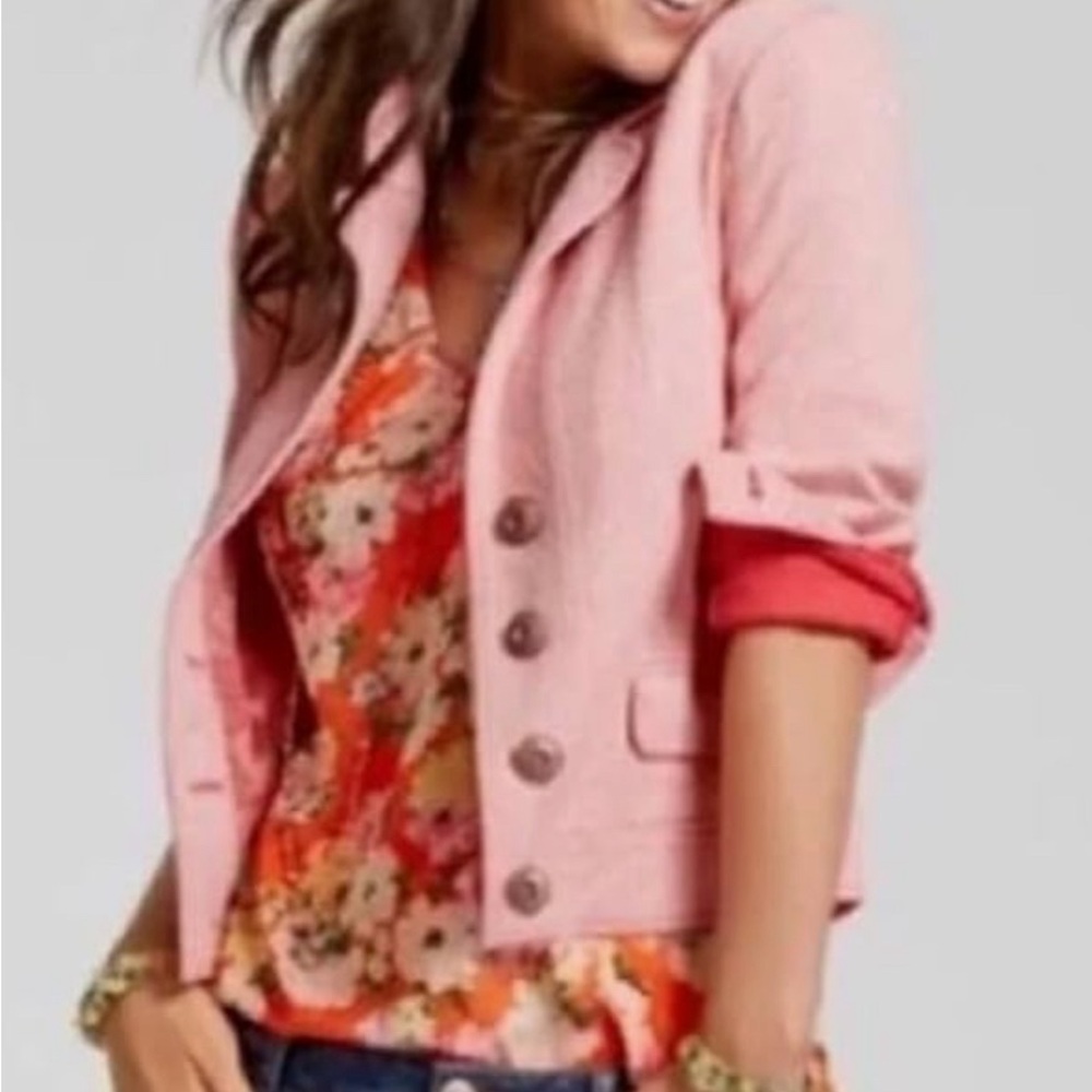 CAbi Pink Tailored Blazer with Structured Lapels